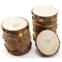 3 12cm thick 1 pack natural pine round unfinished wood slices circles with tree bark log discs diy crafts wedding party painting