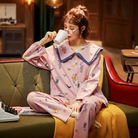 gongdie fall 2020 new style cotton pajamas female spring and autumn long sleeve thin gong zhu feng out tracksuit set