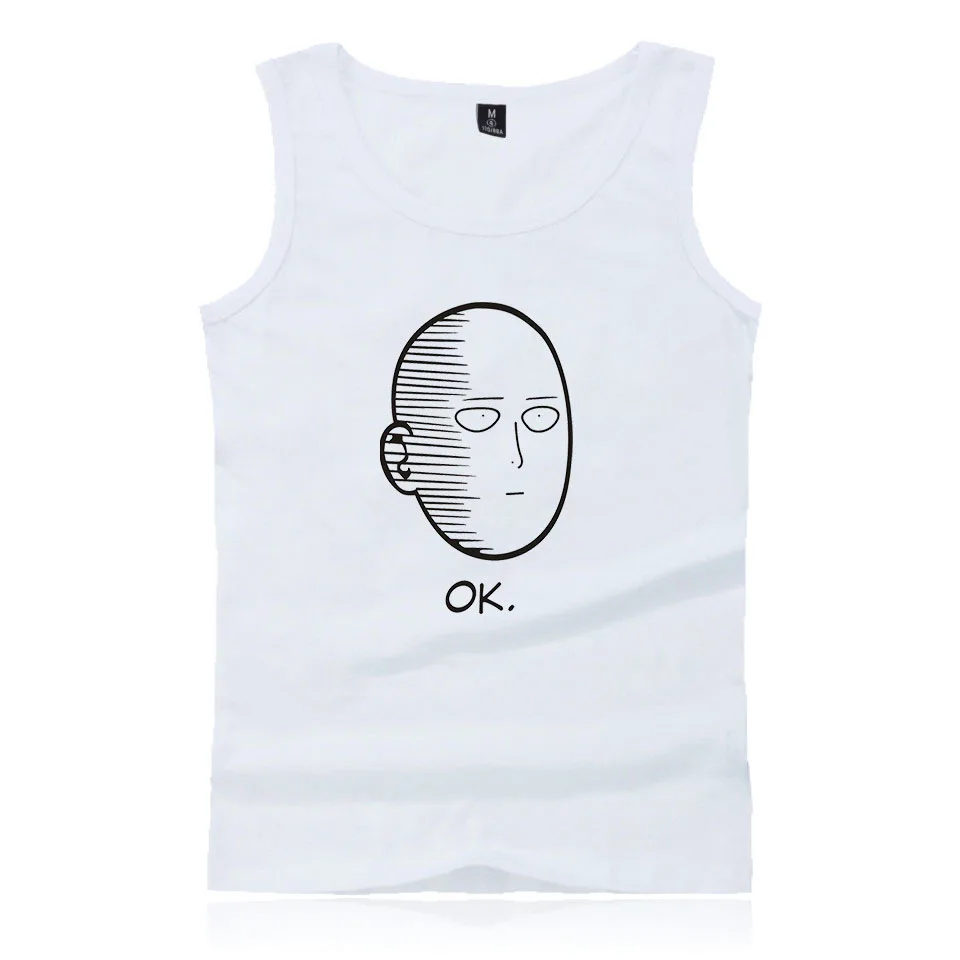 One Punch Man Hero Saitama Oppai топы для фитнеса размера плюс, Летний жилет для бодибилдинга, рубашка без рукавов, хлопковая майка для спортзала, мужская майка
