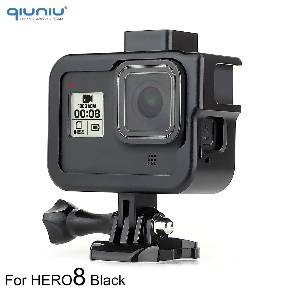 Защитный чехол рамка QIUNIU для GoPro Hero 8 Black алюминиевый сплав корпус крепление Hero8 Go