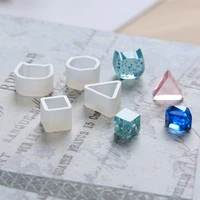 diy mini ear studs epoxy mold cube triangle cat shaped crystal epoxy mold jewelry molds for resin casting
