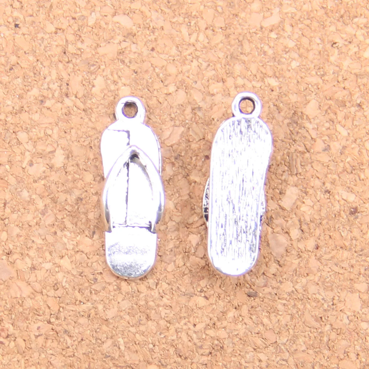 162pcs Charms slipper flip flops 21x7mm Antique Pendants Vintage Tibetan Silver Jewelry DIY for bracelet necklace | Украшения и
