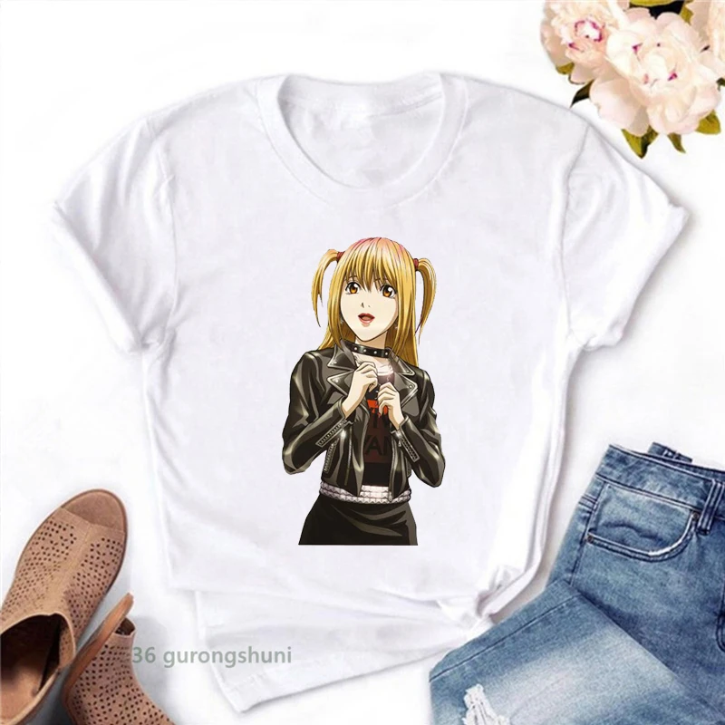 2021 Funny Death Note T Shirt Kawaii MisaMisa T-Shirt Anime Clothes Japan Manga Vintage Women Clothes Female Clothing T-Shirts