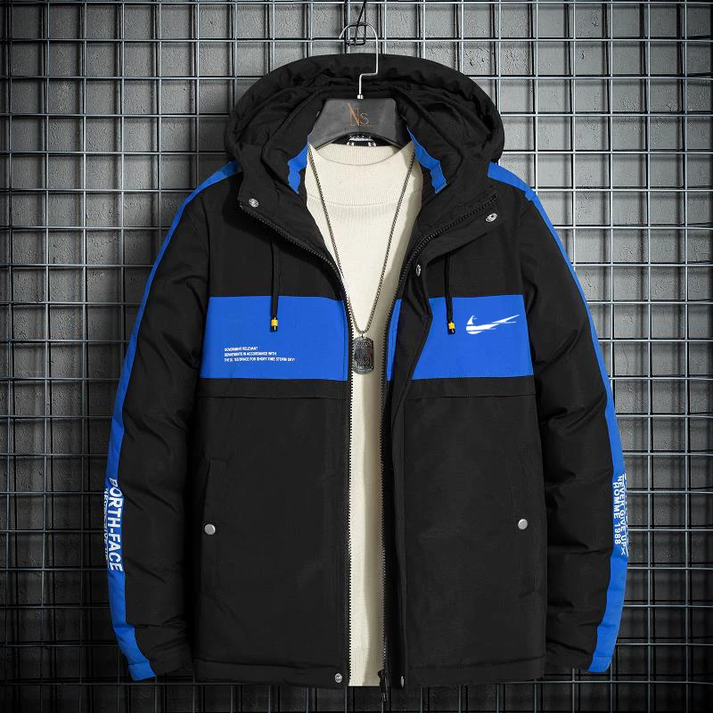 

Youth IКNIKEС cotton padded jacket large m-8xl winter thickened warm Hooded Jacket splicing men's down cotton top