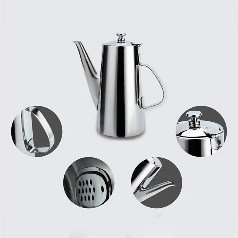 Pitcher Stainless Steel Water Carafe with Lid for Coffee Milk Beverage - Long Spout 2L | Дом и сад