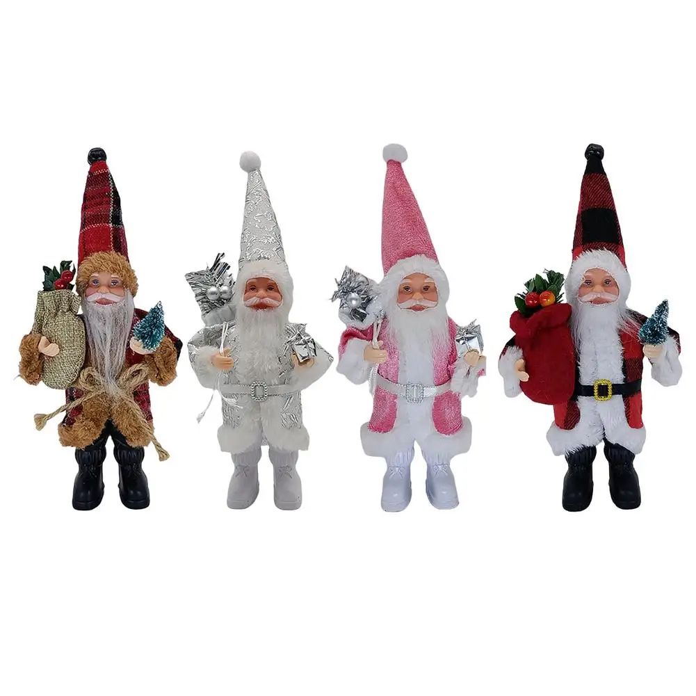

Father Christmas Figures With Gift Bag Standing Santa Claus Doll Tall Christmas Ornament For Home And Shop Show Window Party