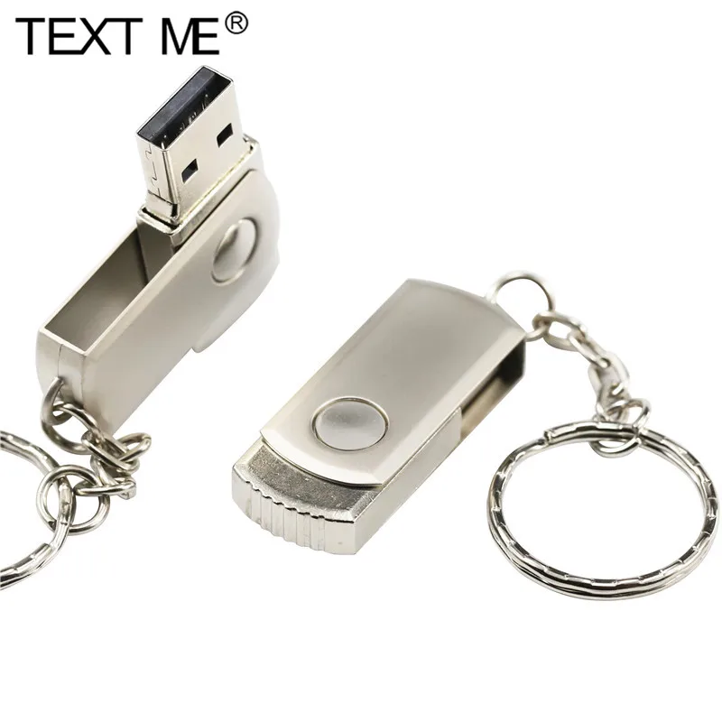 USB флеш накопитель TEXT ME из нержавеющей стали 2 0/256/128 ГБ 16/32/64 ГБ|USB флэш-накопители| |