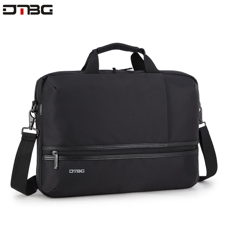 DTBG Классическая деловая сумка для ноутбука одноцветная черная офисная