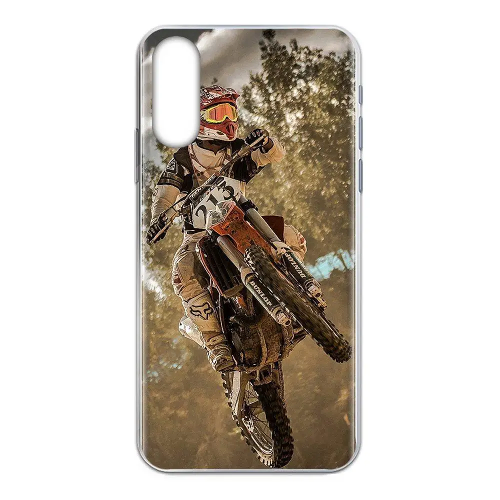 Для iPhone 11 Pro 4 4S 5 5S SE 5C 6 6S 7 8X10 XR XS Plus Max Прозрачная мягкая оболочка Moto Cross Мотоцикл