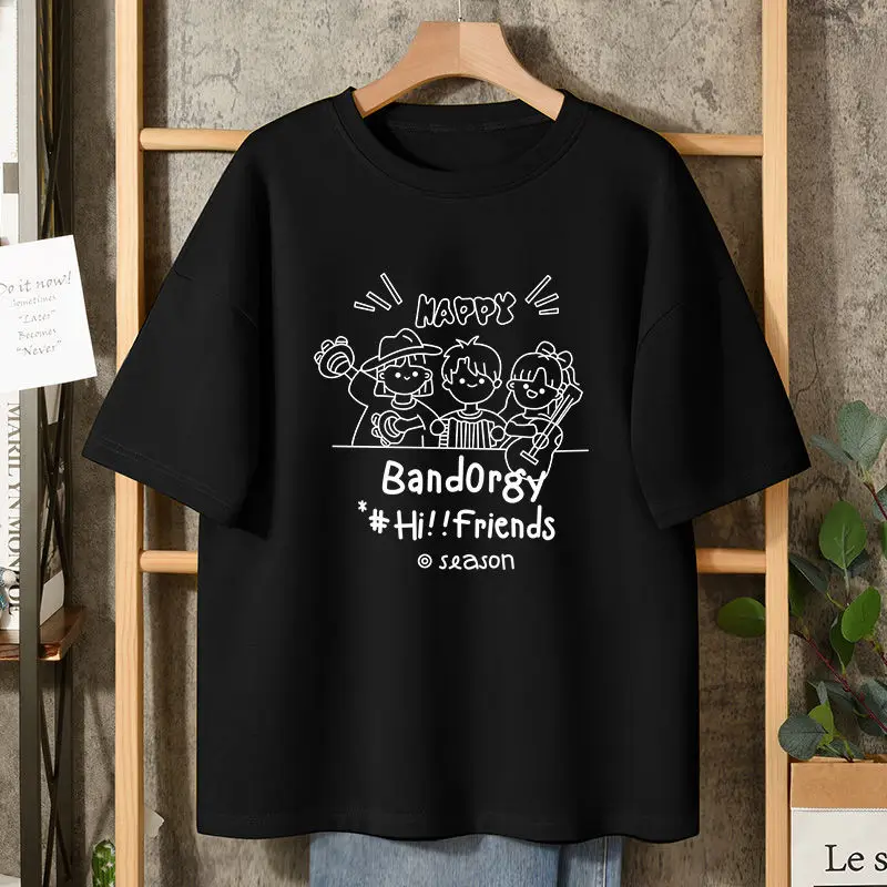 

Kawaii Girl Printed Women T Shirt Harajuku Sweatshirt 2022 Summer Fashion Casual 100% Cotton Loose Short Sleeve T-Shirts Tops