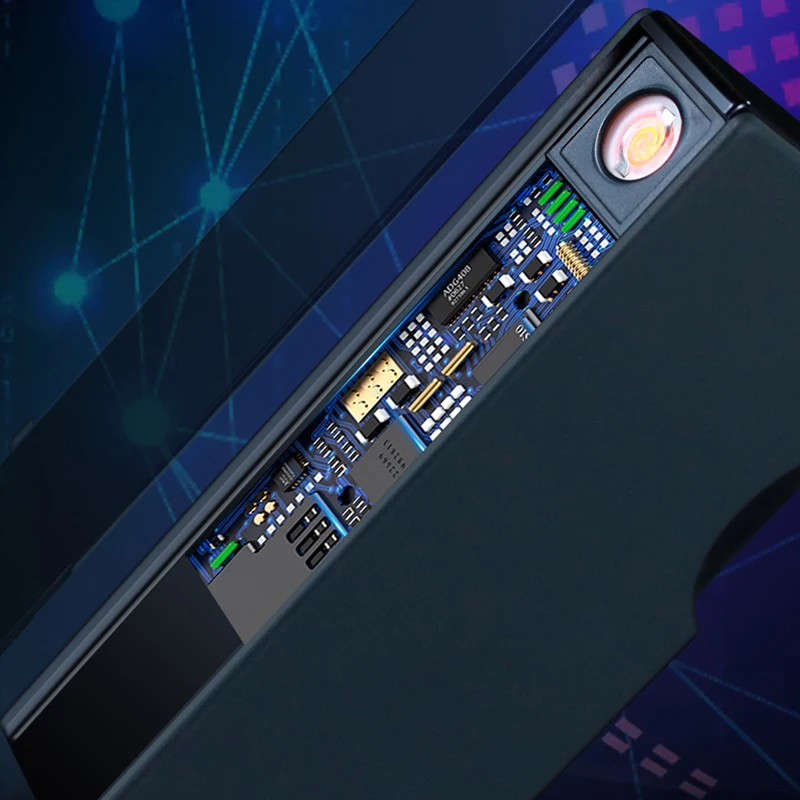 Легкий интегрированный Автоматический чехол для сигарет перезаряжаемый с 10 зажигалками USB Перезаряжаемый