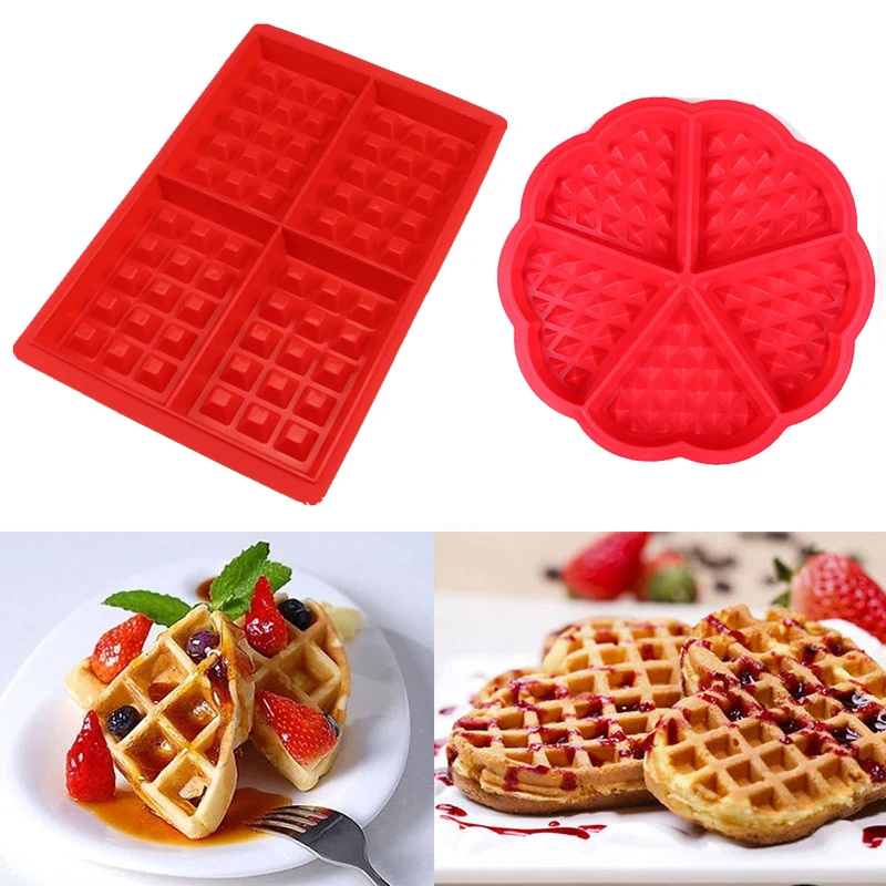 

DIY Silicone Waffle Mold Chocolate Biscuit Muffin Mold High Temperature Non-Stick Kitchen Baking Oven Cooking Cake Dessert Tool