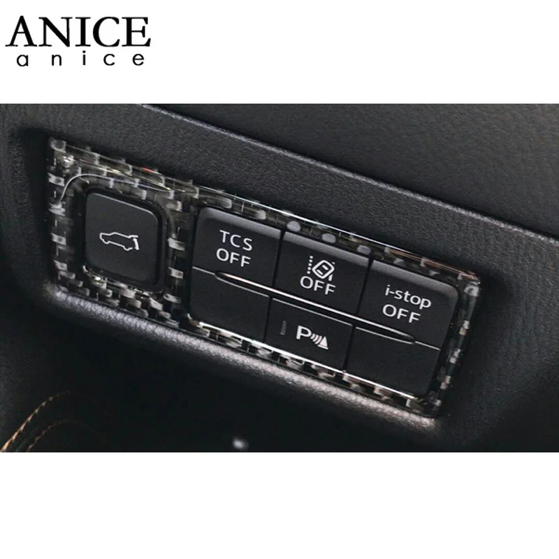 

fit for Mazda CX8 CX-8 2017-2018 100% Real Carbon Fiber +PU Rearview Switch Frame Cover trim