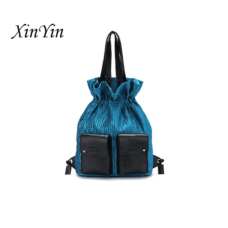 

Pleated folding backpacks for college students women cute sling backpack designer school simple travel light weight shoulder bag