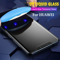 uv nano liquid full glue tempered glass for huawei p30 p40 p50 pro phone screen protector mate 20 30 40 pro soft hydrogel film