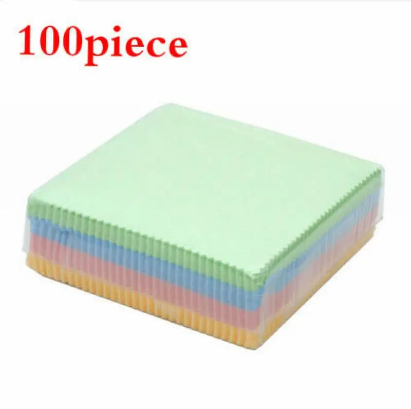 100 шт. очки салфеткой 4 вида цветов Ткань для протирки линз салфетки объектива 13*13