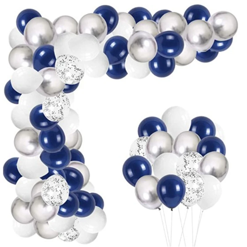 

Navy Blue Balloons Garland Kit Navy and Silver White Balloons Arch with Balloon Accessories