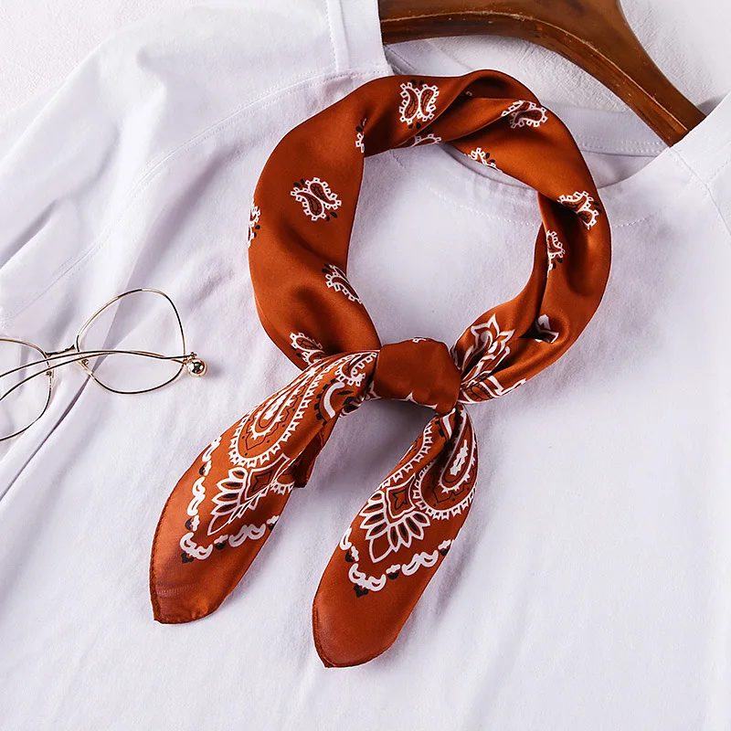 

70*70cm Cashew Scarf Women Square Scarf Neckerchief Foulard Neck Scarves Imitated Silk Scarves Bag Hair Scarf Shawl Hot Sale