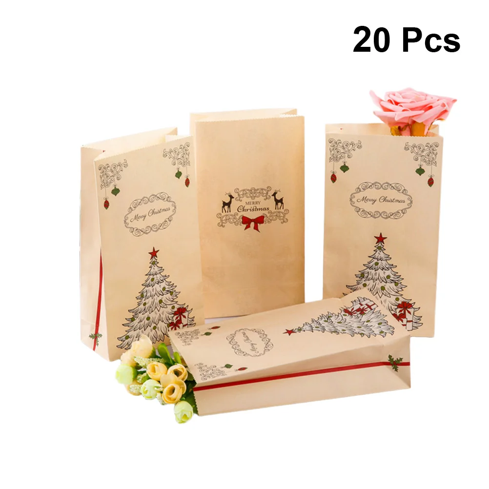 20 шт Рождественская подарочная коробка упаковочная крафт бумага Конфеты