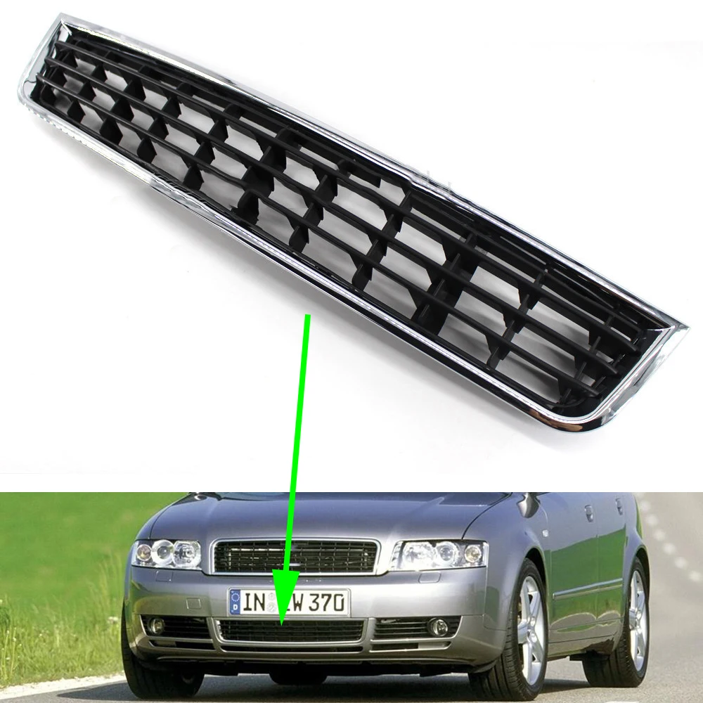 Lower Grille Для Audi A4 B6 Sedan 2001 2002 2003 2004 2005 передний нижний бампер автомобильный противотуманный светильник крышка вентиляционная решетка боковые вставки решетки - Цвет: Lower Grille