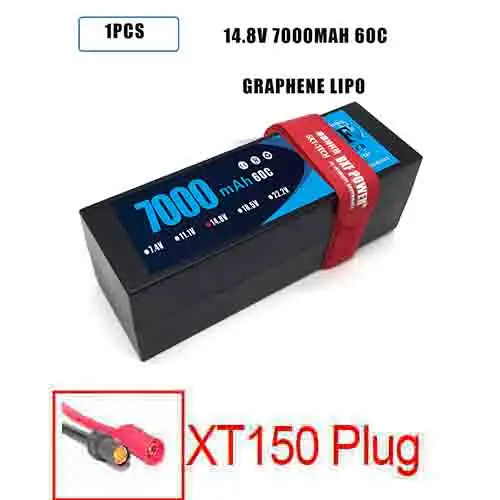 1PCS7000HARDXT150 DXF Lipo 4S аккумулятор жесткий чехол 14,8 V 7000mAh 60C 120C AKKU для 1:8 1:10 RC автомобиль E Багги Truggy Грузовик Лодка вертолет Квадрокоптер - Цвет: 1PCS7000HARDXT150