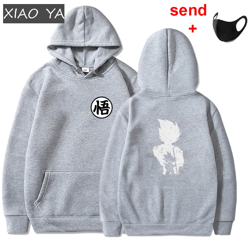 

2021 New Anime Hoodies Z Pocket Hooded Sweatshirts Goku Hoodies Pullovers Men Women Long Sleeve Outerwear New Hoodie Send Mask