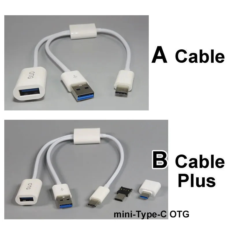 OTG Кабели питания Type C с дополнительной мощностью мужской и женский кабель type A для