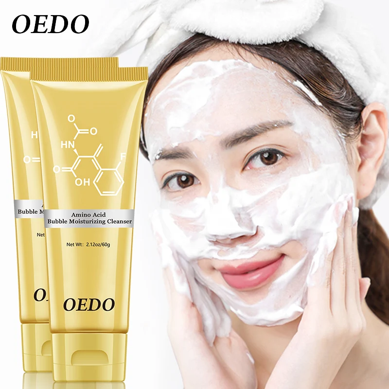 

2pcOEDO Amino Acid Bubble Moisturizing Facial Pore Cleanser Face Washing Product Face Anti-aging Anti-wrinkle Cleansing Care 60g