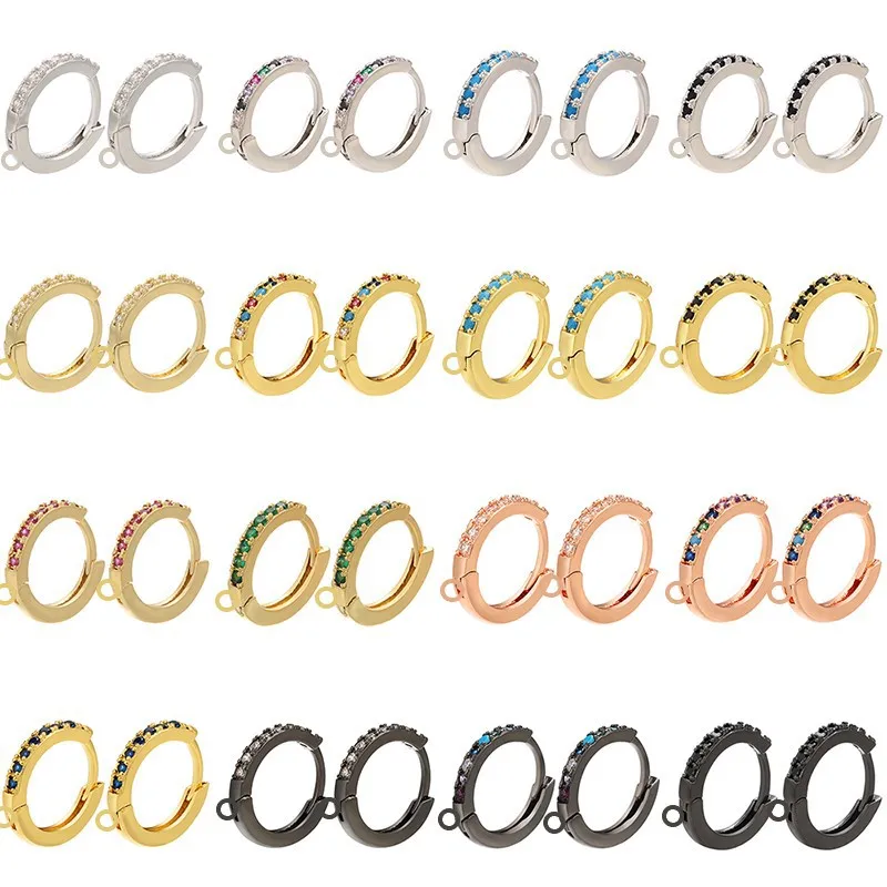 Цветные красивые кристаллы застежки для ушей с небольшими кольцами аксессуары