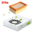 7 шт.лот Запчасти для пылесоса Karcher MV4 MV5 MV6 WD4 WD5 WD6 для Karcher WD4000 to WD5999 6 шт. пылесборников и 1 шт. фильтр