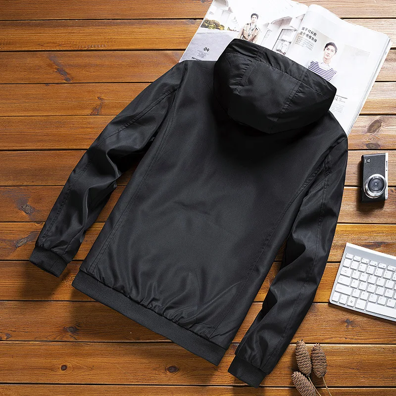 Однотонная мужская куртка повседневная демисезонная с воротником-стойкой 2020 6XL