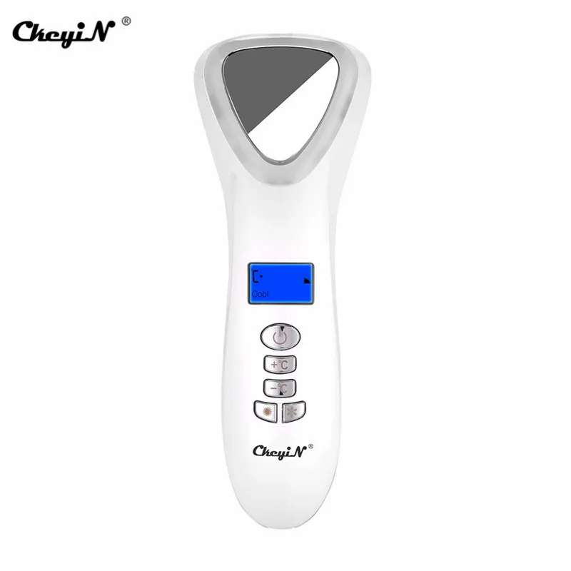 Ультразвуковой криотерапевтический светодиодный Горячий Холодный молот массажер для лифтинга лица