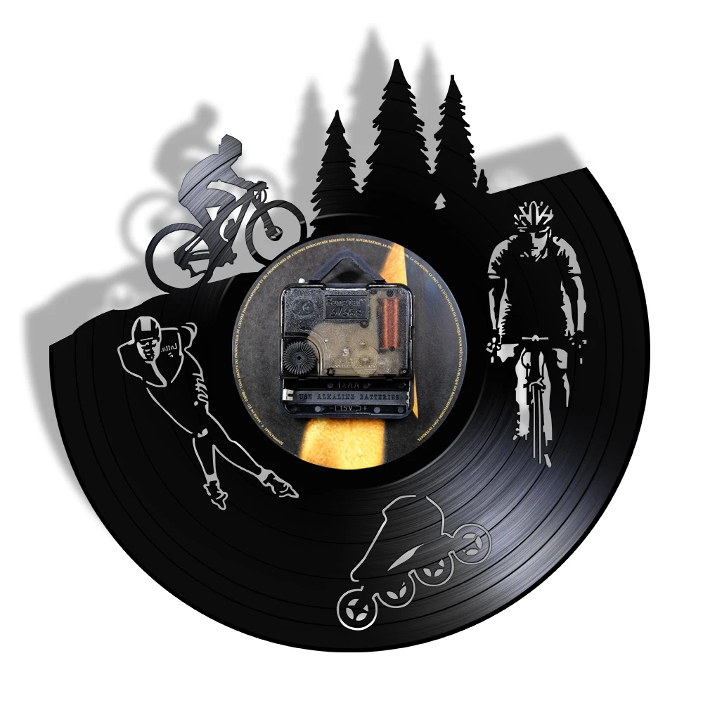 Винтажные виниловые часы для езды на велосипеде бесшумные настенные катания