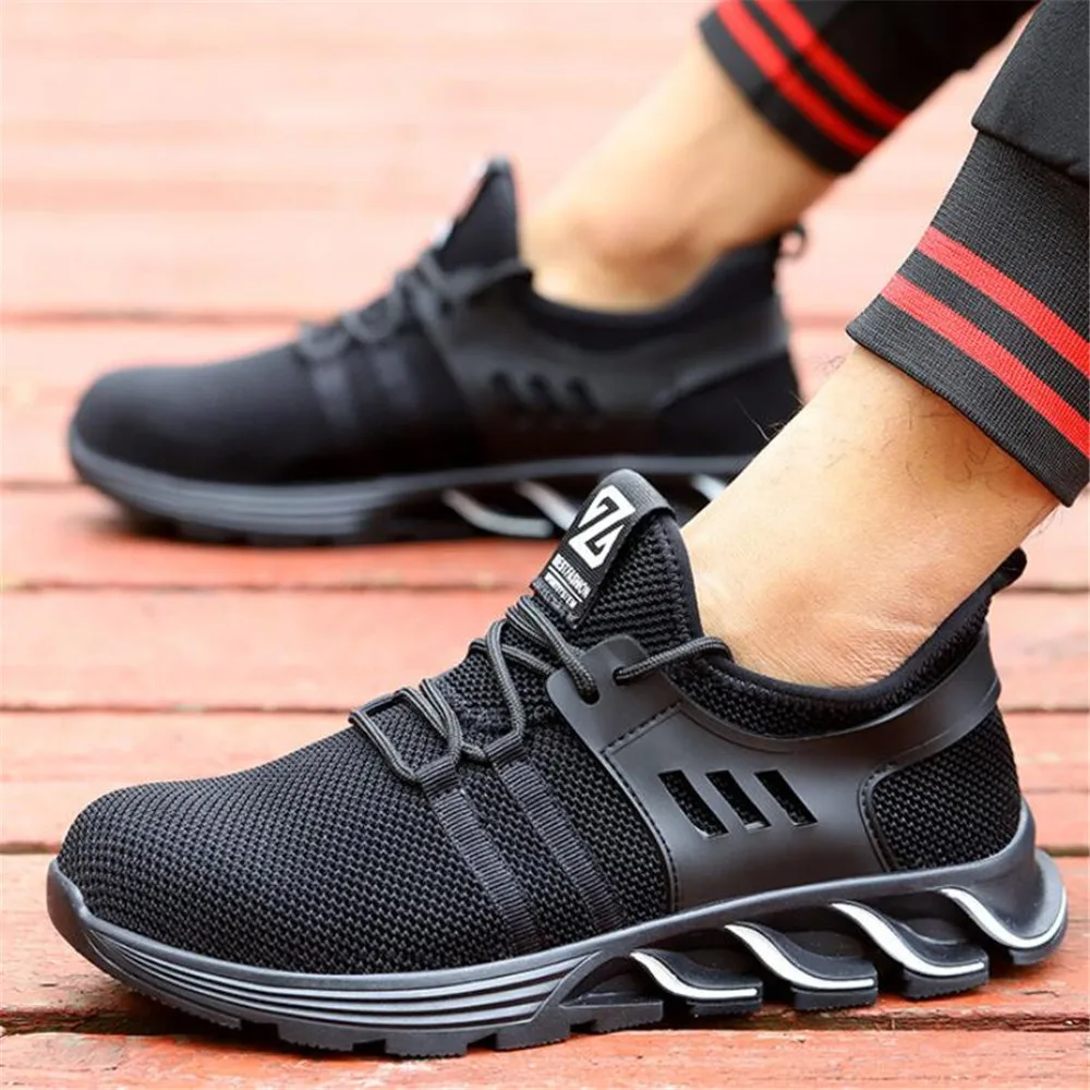 

New men's shoes steel toe cap summer breathable deodorant light anti-smashing anti-stab casual shoes mens zapatos de hombre