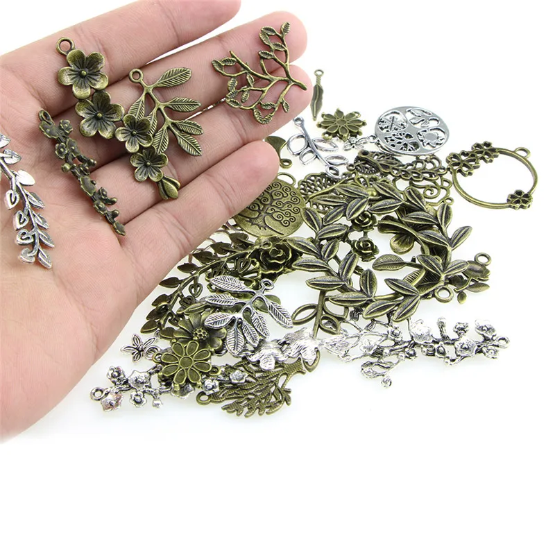 

1Set Mixed Leaves Flowers Charm Pendant Jewelry Making Craft Findings 14mm-57mm/0.6in-2.2in