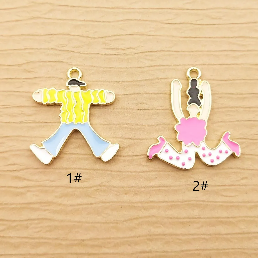 10 шт. эмалевые подвески для танцев мальчиков и девочек изготовления ювелирных