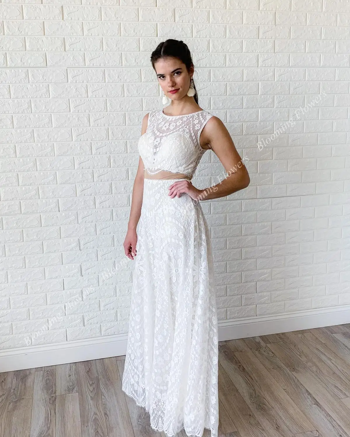 Boho Свадебные брючные костюмы 2020 богемные пляжные туфли на шнурках для невесты