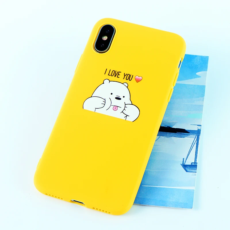 8709-yellow Забавные чехлы для телефонов с пандой для iPhone X XS MAX XR 8 7 6 s Plus, мягкие силиконовые облегающие накладки на заднюю панель - Цвет: 8709-yellow
