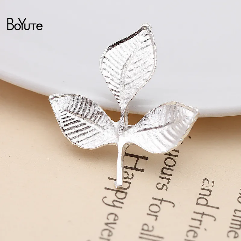 Silver-29x32MM BoYuTe(20 Pieces/Lot) Metal Alloy 40*34MM Maple Leaf Materials Vintage Hand Made Diy Jewelry Accessories Wholesale - Цвет: Silver-29x32MM