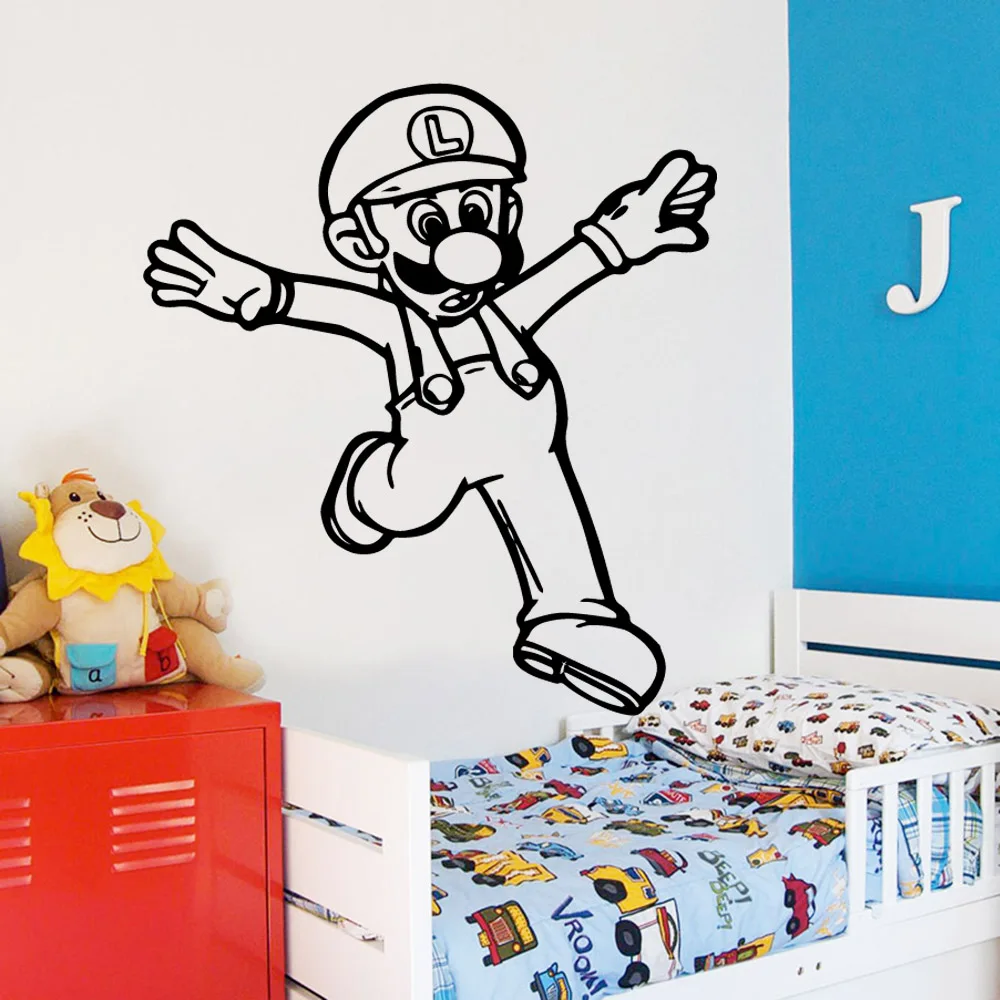 

Cartoon Super Mario Stickers Game Wall Mural Removable Wall Decal For Kids Rooms Bedroom Decor Wall Decoration Wallpaper