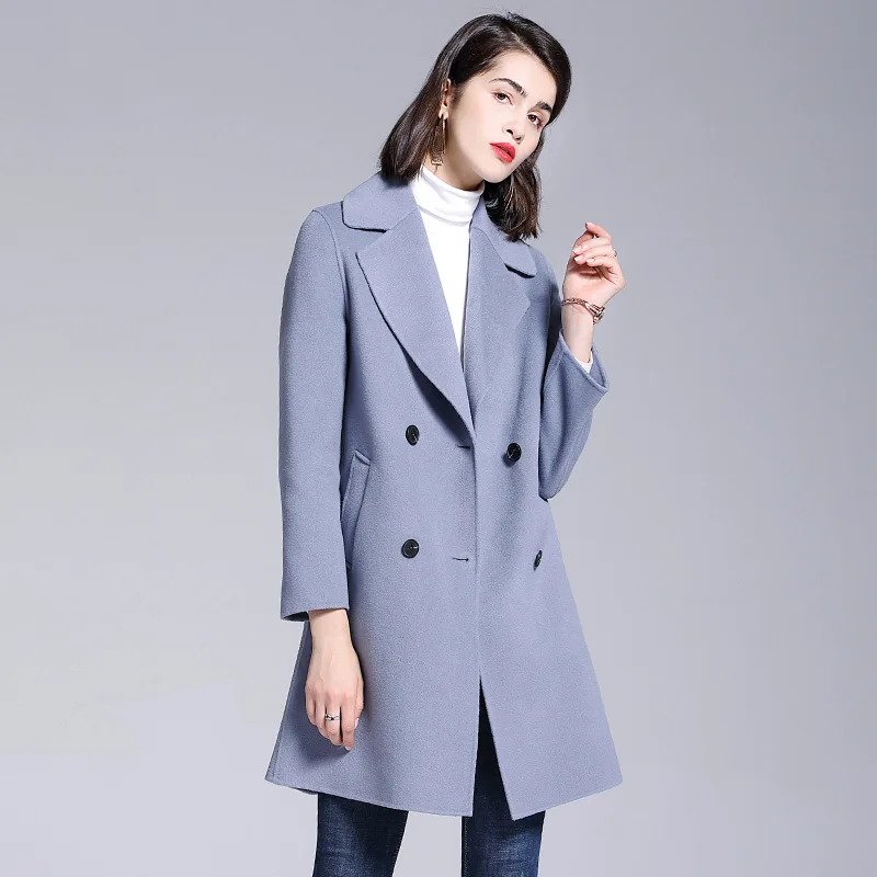 BURDULLY классическое пальто кашемировое шерстяное женское волнистое на зиму