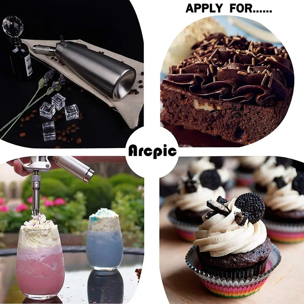 Профессиональный дозатор для взбитых сливок из нержавеющей стали крем Whipper