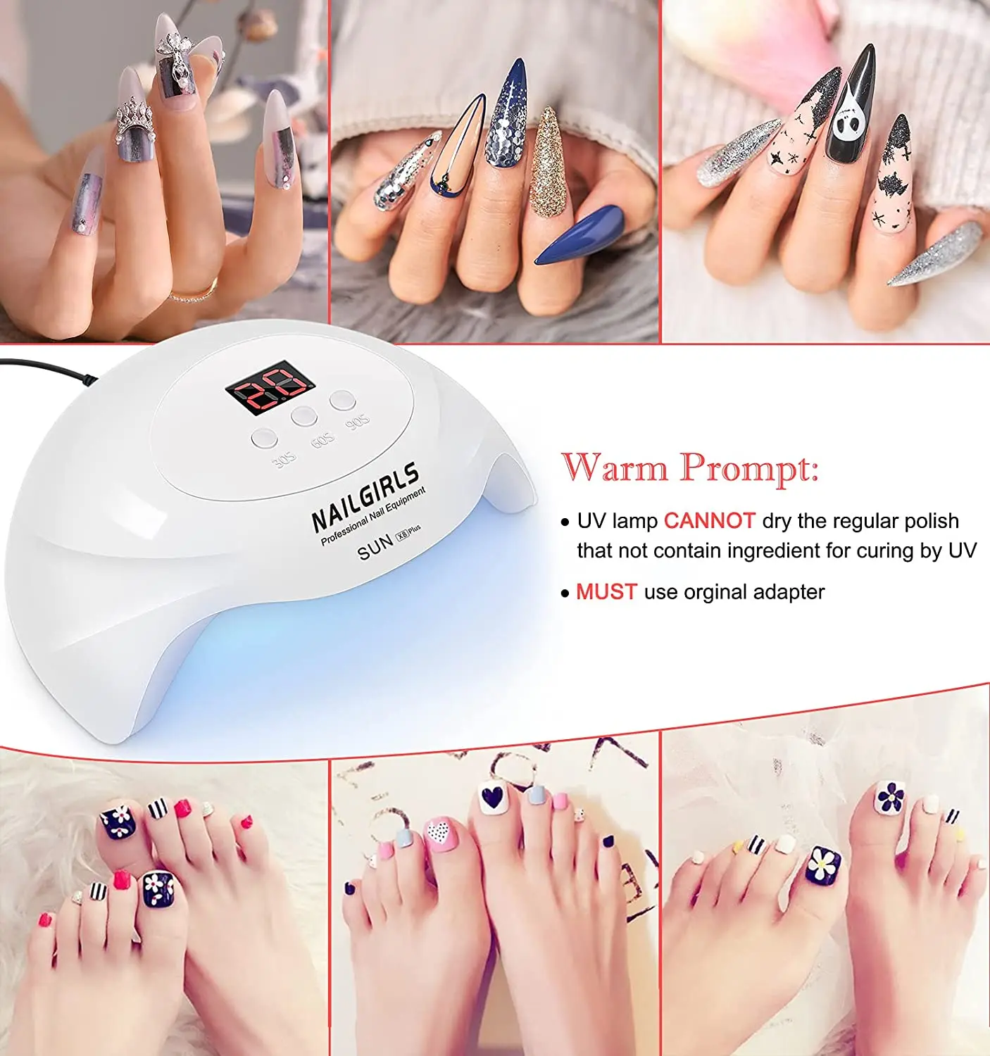 Светодиодная УФ лампа для ногтей 75 Вт гель лак светодиодный светильник с Сенсор и