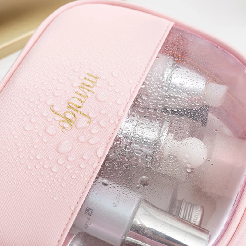 

Women Travel Storage Bag Toiletry Organizer Waterproof PVC Cosmetic Bag PU Portable Transparent MakeUp Bag Female Wash Bag