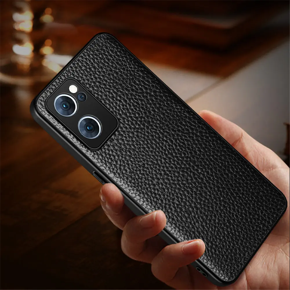 

Ultra Slim Genuine Leather Phone Case For Oppo Reno 7 Se 6 Reno7 Reno6 Pro Plus Shockproof Back Cover Litchi Skin Coque Fundas