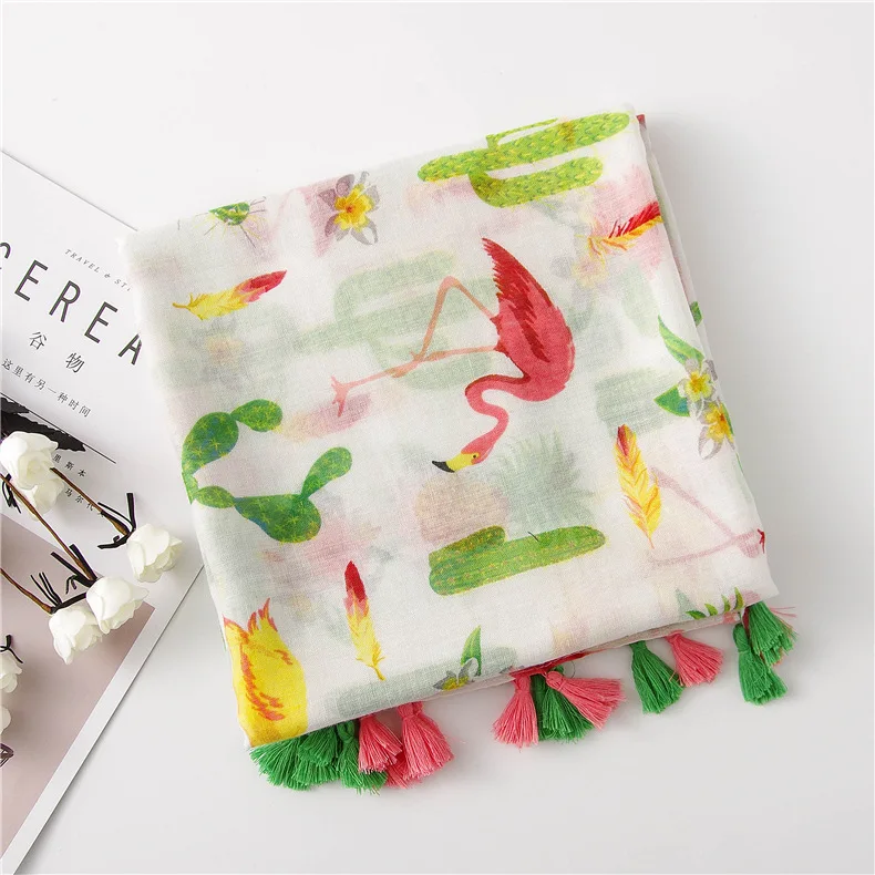 Женская шаль из хлопка и льна большого размера | Аксессуары для одежды