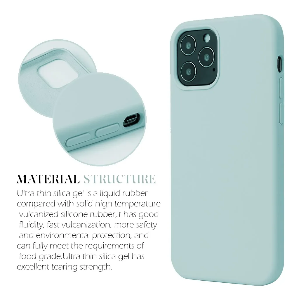 

Candy Color Liquid Silicone Gel Rubber Phone Case for iPhone 12 Soft Back Cover