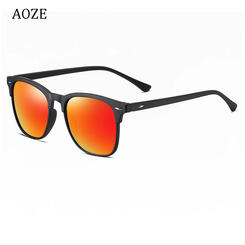 2020 AOZE модные мужские Поляризованные леопардовые солнцезащитные очки чайные