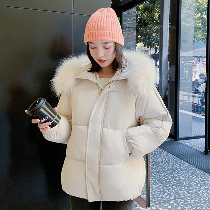 Новинка 2019 пальто оверсайз толстая зимняя куртка Женское с капюшоном и меховым