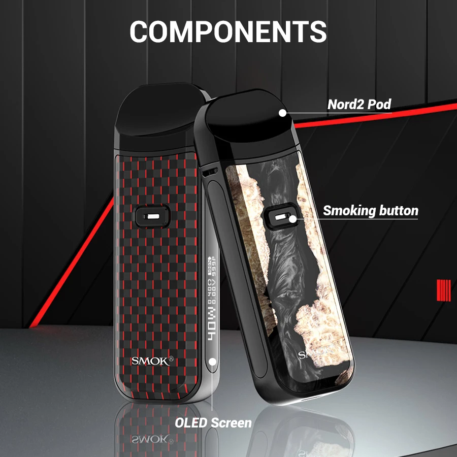 Электронная сигарета SMOK Nord2 2 спирали испаритель Pod электронный кальян Mini VS RPM40 mesh